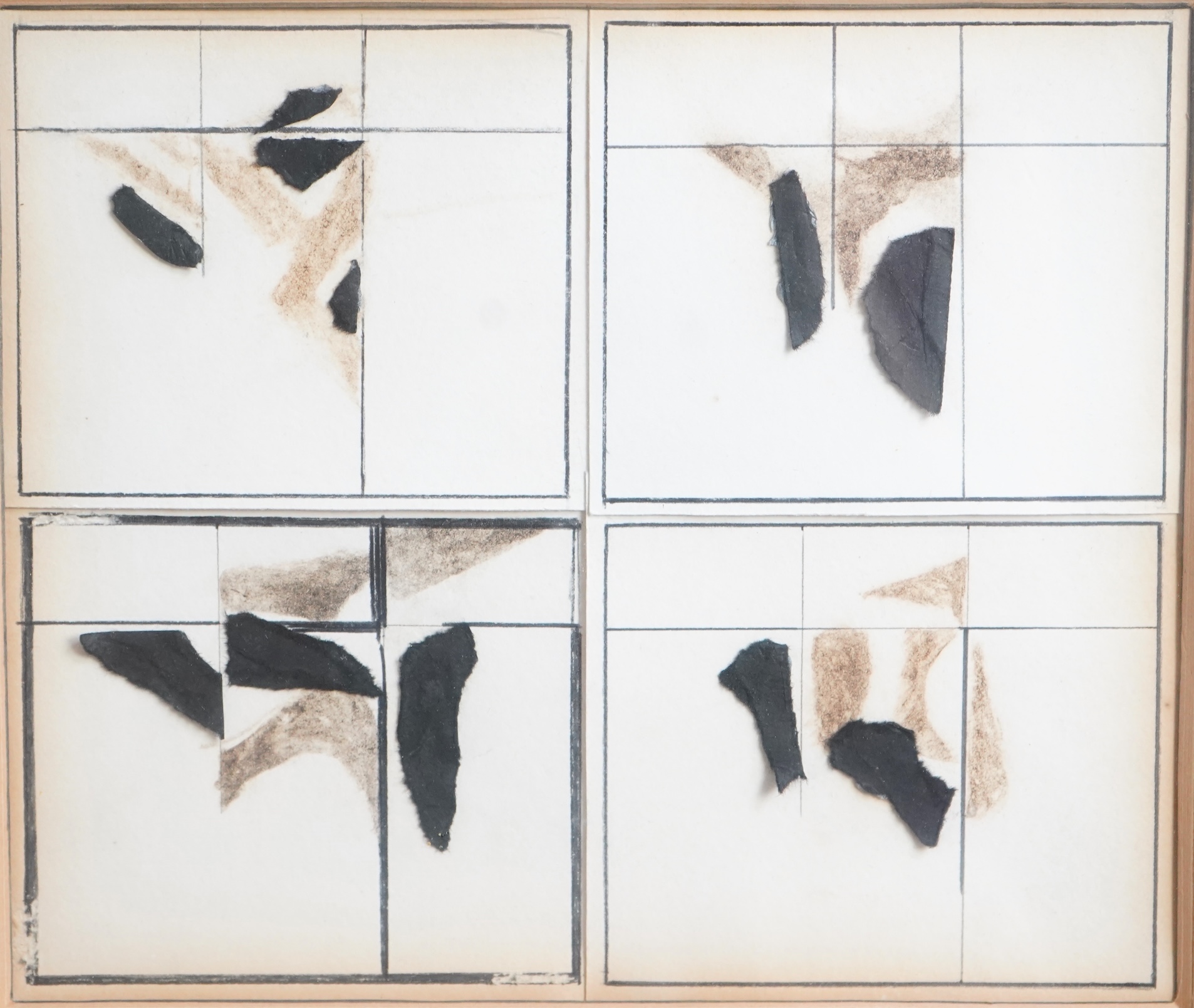 Sandra Blow RA, 1925-2006, 'Four Collages - Paper and Charcoal'